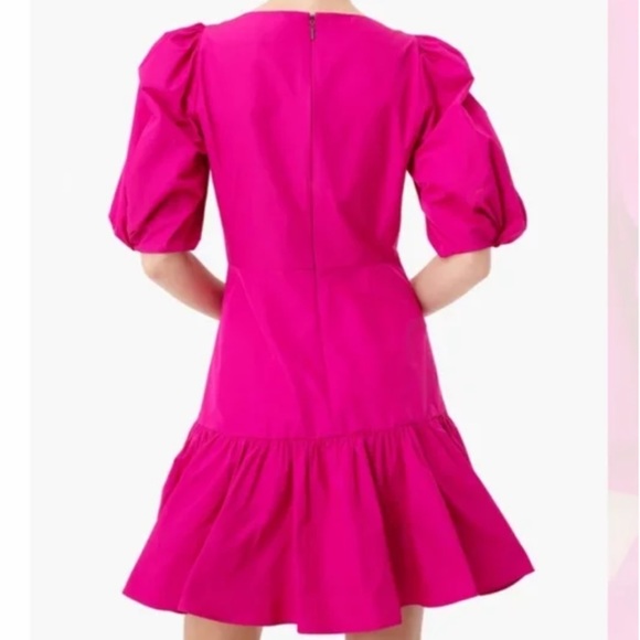 Rebecca Taylor Short Sleeve Taffeta Dress in Pink NWT - Picture 2 of 14